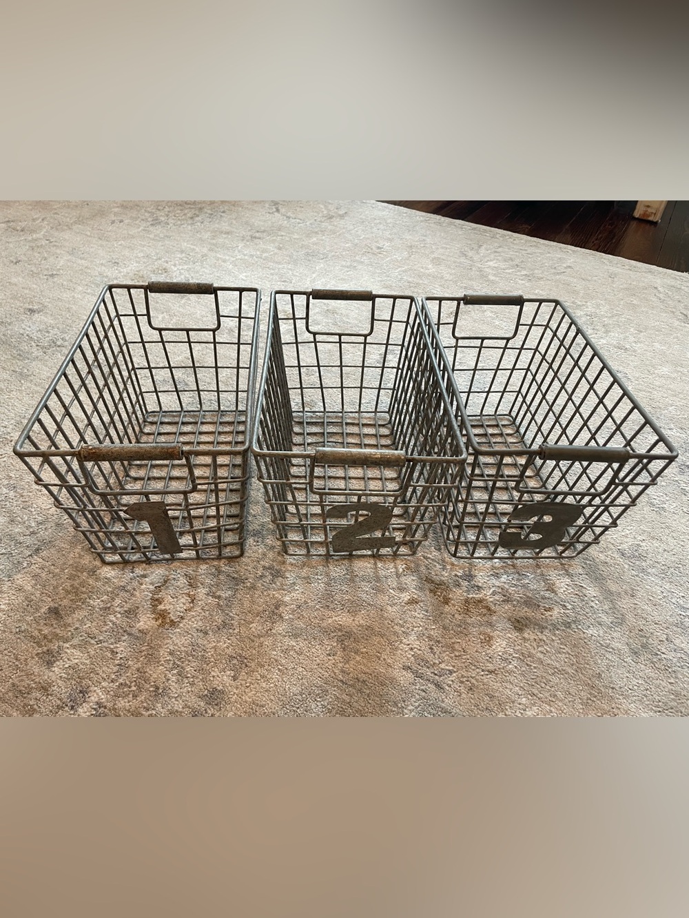 Restoration Hardware Metal Numbered Storage Baskets